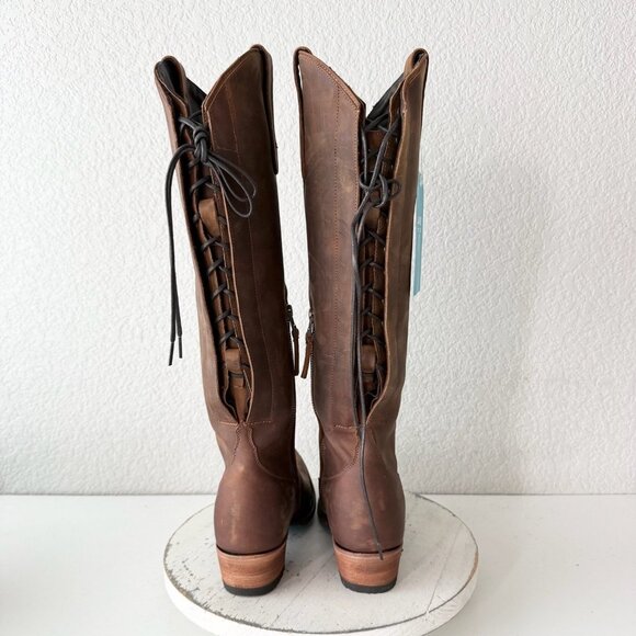 Lane OLIVIA JANE Knee High Womens Cowboy Boots 6 Brown Leather Western Cowgirl - Picture 3 of 11